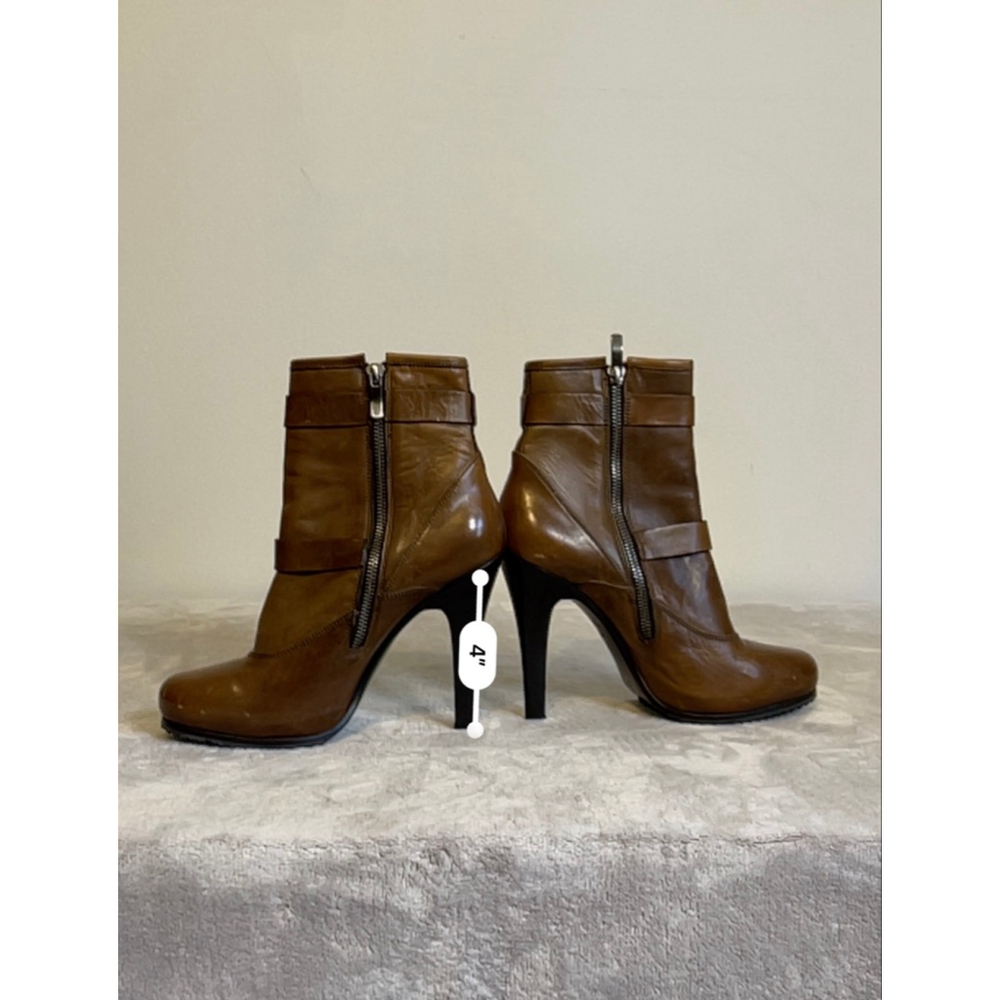 BARBARA BUI Brown Leather Ankle Boots Size 9.5-10 EU40 - Picture 5 of 8